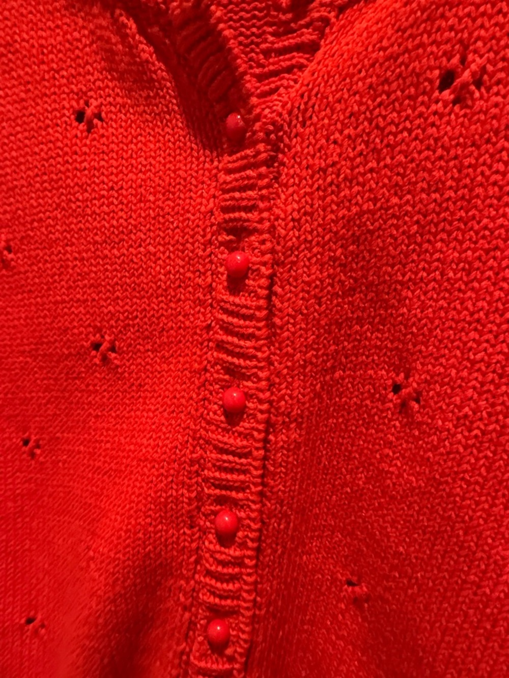 Sezane Red Knit Button-Front Cardigan - Picture 4 of 4